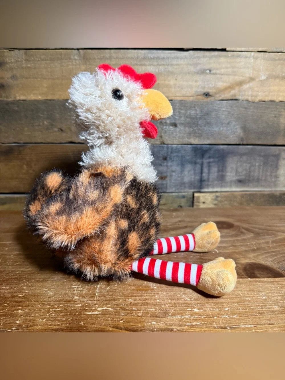 8” Plush Spotted Chicken‎ Stuffed Animal